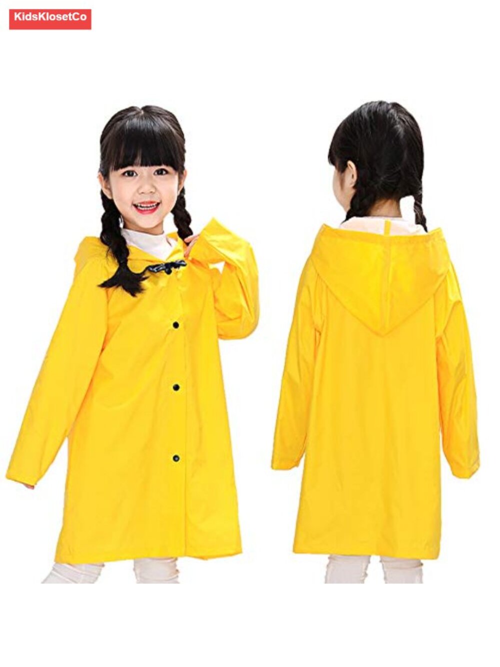Kids Waterproof Rain Jacket Hooded Nylon Coat with Carry Bag